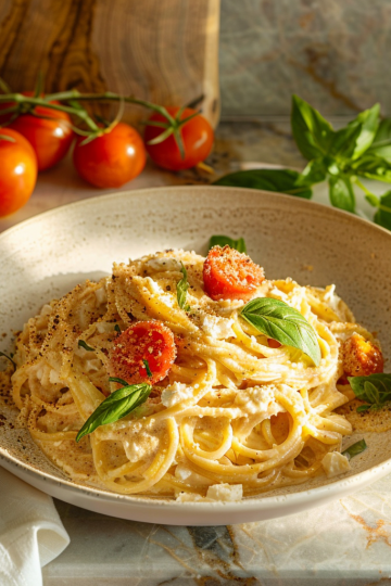 Sun-Kissed Tomato Tango with Garlic Ricotta Pasta